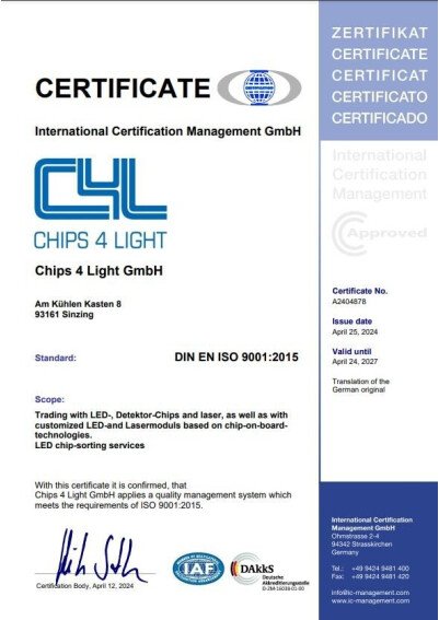 ISO Zertifikat EN 2024